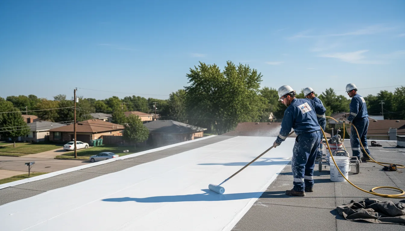 Commercial roof coating in Falls City, TX near me